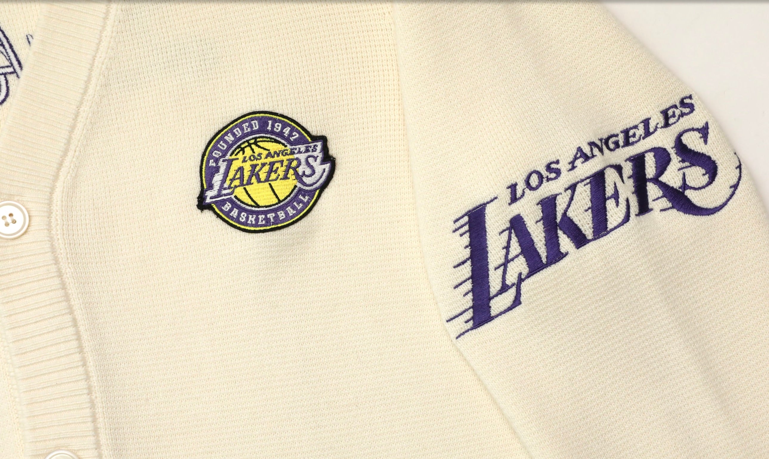 Archive No. 94 Waffle Cardigan - LA Lakers