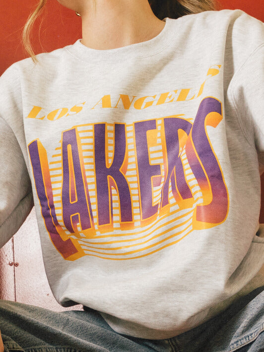 Gildan Los Angeles Lakers Logo Crewneck Sweatshirt Red L
