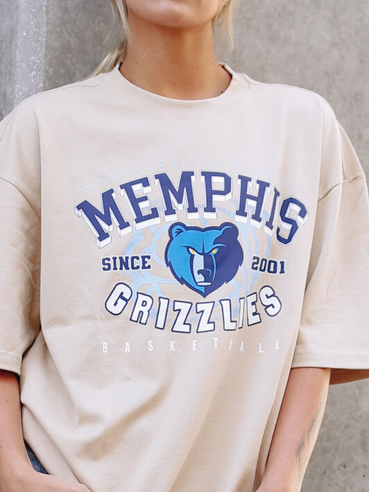 NBA Cut Sew Memphis Grizzlies Oversized T-Shirt D01_409